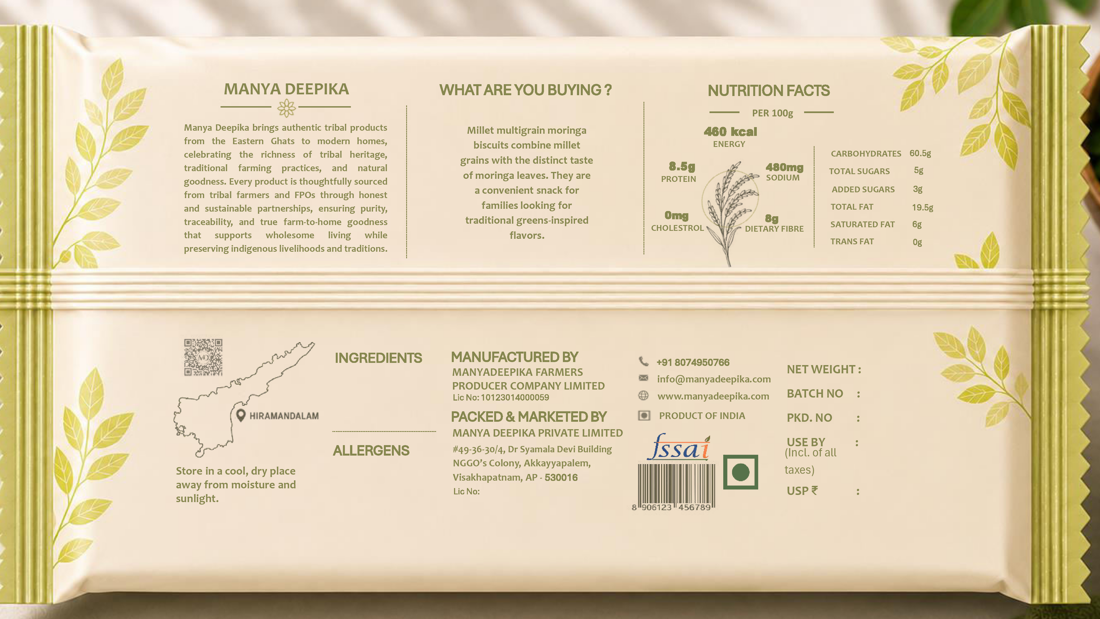 Millet Multigrain Moringa Biscuits