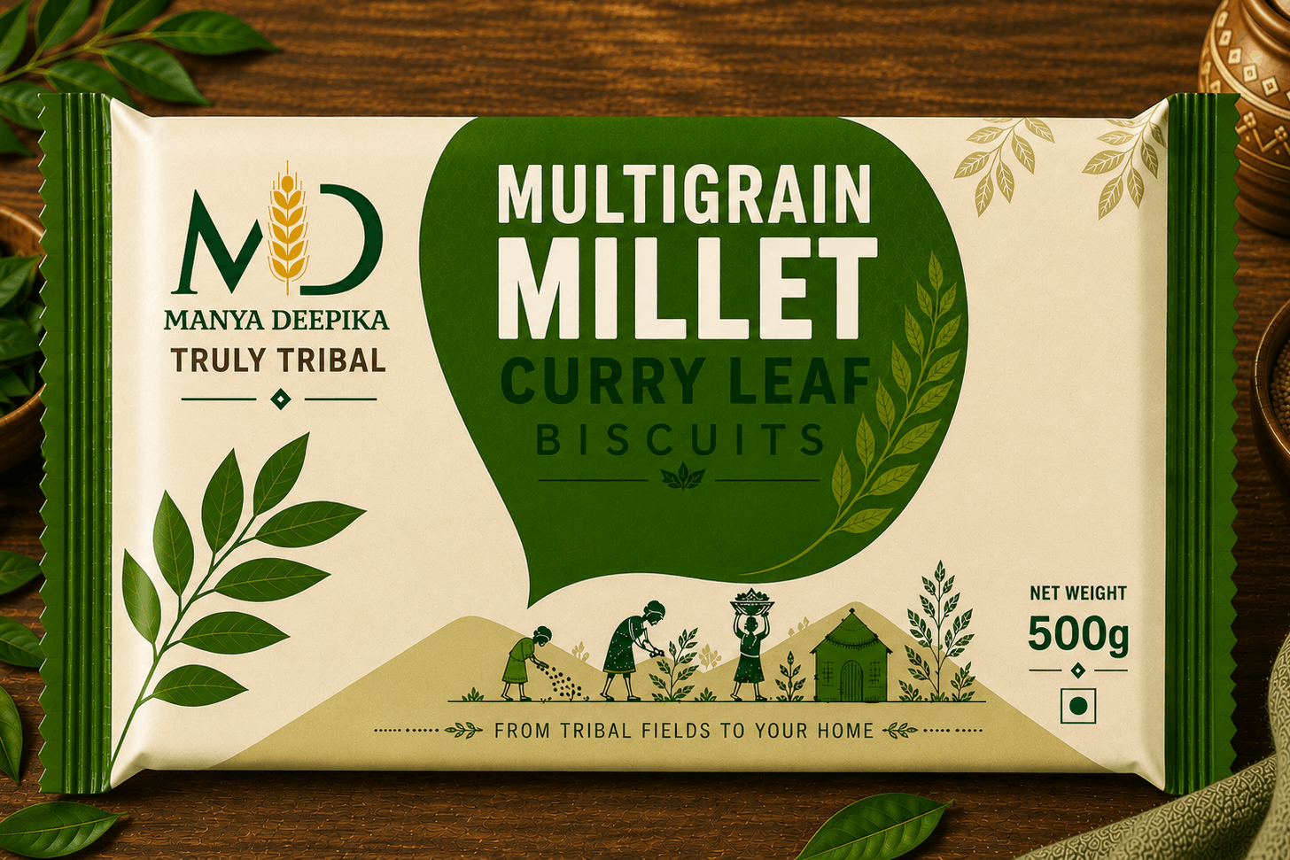 Millet Multigrain Curry Leaf Biscuits