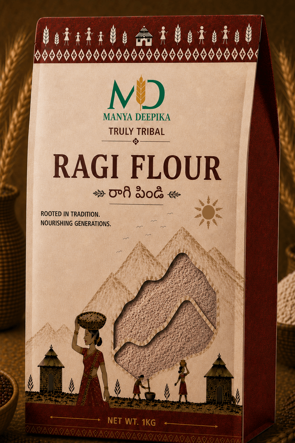Ragi Flour - Ragi Pindi - 1Kg