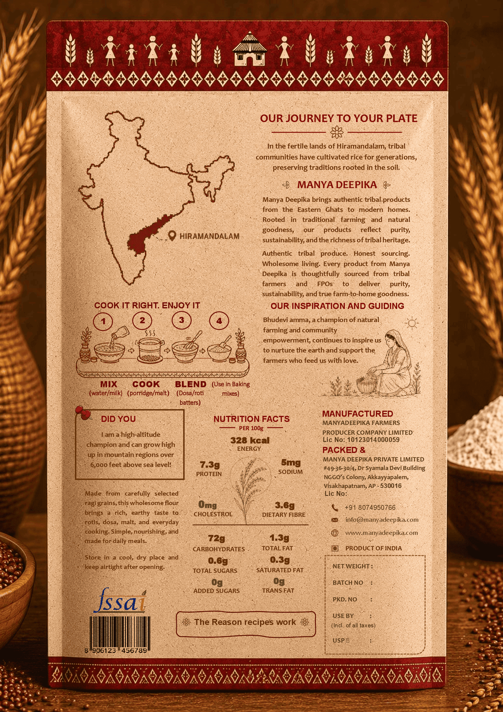 Ragi Flour - Ragi Pindi - 1Kg